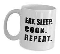Coffee Mug Chef - Eat Sleep Cook Repeat Tea Cup Coloured Ceramic Cup Decorations Ceramic Mugs for Work Anyone Office 330ML