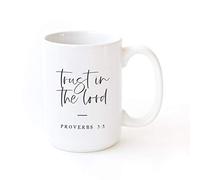 Coffee Mug Christianty Porcelain Trust in The Lord Drinking Cup Love's Day | 330ml Drinking Cup Unique Coffee Mugs for Office Christmas Friends