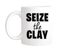 Coffee Mug Clay Art Potter Ceramic Seize The Clay Work Mug Funny Personalised Mug Premium Ceramic Cup for Work Birthday Men Women 330ML