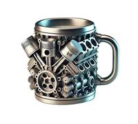 Coffee Mug - Coffee Mugs | 300ml Travel Mugs | Leakproof Desk Cup | Morning Brew Vessel | Stainless Steel Engine Design Double Wall Vacuum Flask Water Bottle for Hiking Car Gym Camping Outdoor