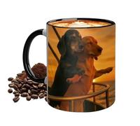 Coffee Mug - Dachshund Coffee Mug | Cute Couple Ceramic Mug, 325 ml, Romantic Dachshund Love Pose Gift for Valentine's Day, Anniversaries, Weddings, Couples and Dog Lovers
