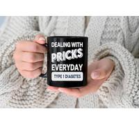Coffee Mug Dealing with Pricks Everyday Diabetes Diabetic Humor Tea Cup Coloured Ceramic Cup Decorations Ceramic Mugs for Anyone Kitchenware Office 330ML