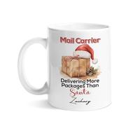 Coffee Mug Delivery More Packages Than Santa Cappuccino Cup 330Ml | Tea Cup Porcelain Personalised Drinkware for Latte for Cuppa Tea Break Work
