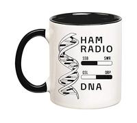 Coffee Mug DNA Ham Radio Amateur Radio Operator Hams Tea Cup Novely Ceramic Cup Safe Personalised Mug for Birthday Office Men Women 330ML