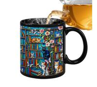 Coffee Mug - Drinking Vessel for Hot and Cold Drinks, Ceramic Water Cup for Book Lovers - For Chocolate, Tea, Water, Juice, Home, Dorm, Hotel, Apartment, Animal Lovers, Reading Enthusiasts