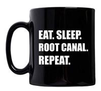 Coffee Mug Endodontist Eat Sleep Root Canal Repeat Black Root Canal Specialist Dental Endodontics Graduate Student Dentist Personalised Mug Decorations Ceramic Mugs Premium Ceramic Cup for 330ML