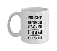 Coffee Mug Essential Workers Im Presently Experiencing Life at A Rate of Several Wtfs Per Hour Personalised Mug Funny Ceramic Mugs Coloured Ceramic Cup for Anyone Work Office 330ML