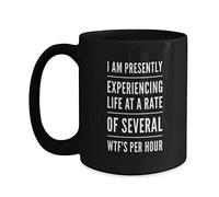 Coffee Mug Essential Workers Im Presently Experiencing Life at A Rate of Several Wtfs Per Hour Tea Cup Coloured Ceramic Cup Decorations Ceramic Mugs for Anyone Kitchenware Office 330ML