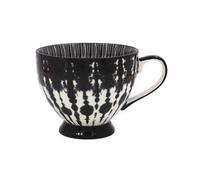 Coffee Mug Fine China Black Tie-Dye Footed Cup 350Ml Hot Tea Drinks Decorative