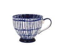 Coffee Mug Fine China Blue Tie-Dye Footed Cup 350Ml Hot Tea Drinks Decorative