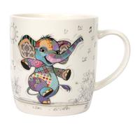 Coffee Mug Fine China Bug Art Elly Elephant Animal Cartoon Novelty Cup Gift Idea