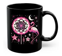 Coffee mug Flamingo And Dandelion Flowers Pink, Gifts For Coffee Mug Gift For Men Woman, 11oz 15oz Mug, Travel Cup, Gift Cup 11oz or 15oz