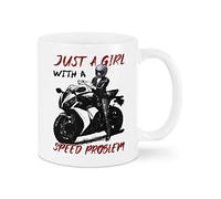 Coffee Mug For Motorcycle Biker Lovers Daughter From Mom Dad Gifts For Bikers A Girl With A Speed Problem White Ceramic 11 15oz Tea Cup Gifts For Family Parents Friends On Birthday