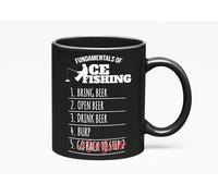 Coffee Mug Fundamentals of Ice Fishing Sayings Or Stuff Classic Tea Mugs Stylish Hot Drink Cup for Coworkers Restaurant Cafes