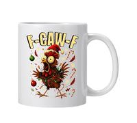 Coffee Mug Funny Chicken Mug, F-caw-f Asia Cup Funny Mugs for Men, Novelty Ceramic F Caw F Rooster Cups for Men Women, Sarcastic Ceramic Coloured Mugs Cup for Tea Coffee Hot Brew 350ml