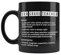 Coffee Mug Funny Meaning 3Rd Grade Teacher Definition Black Hilarious Ceramic Cup Coloured Tea Cup Decorations Personalised Mug for Kitchenware Office Work 330ML