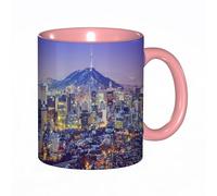 Coffee Mug Funny Mug,Seoul South Korea City Skyline at Twilight. Ceramic Coffee Mug with Handle for Tea and Coffee, Gifts from Daughter and Son for Mum on Birthdays and Anniversary