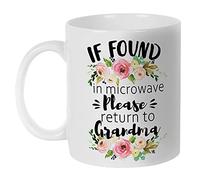 Coffee Mug Grandma Mothers' Day Grandmother If Found in Microwave Please Return to Ceramic Mugs Premium Ceramic Cup Funny Tea Cup for Work Kitchenware Office 330ML
