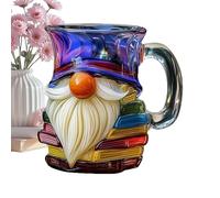 Coffee Mug - Hand Painted Ceramic Drinkware, Three-Dimensional Gnome Book Art Mug, Whimsical Drink Holder, Decorative Display Vessel for Fantasy Tea and Chocolate Enjoyment | For Family