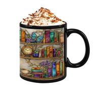 Coffee Mug - Heat Resistant with Vibrant Colors,Ceramic Water Cup for Reading Lovers | For Animal Lovers, Writers, Tea, Milk, Water, Home, Apartment, Residence