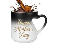 Coffee Mug | Heat Sensitive Colour Changing Drink Glass with Handle - Heart Shaped Mug Gift for Women - for Mother's Day, Chocolate, Tea, Milk, Juice, Home, Celebrations, College Dorm