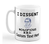 Coffee Mug I Dissent Notorious R.B.G Ruth Bader Travel Mug Tea 330ml | Travel mug Fabulous Coffee Cups for Friends Birthdays Milk