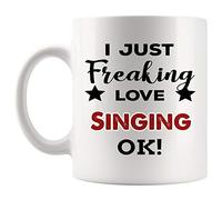 Coffee Mug I Just Freaking Love Singing Sing Song Singer Music Band Musician Songs Lyrics Artiste Songstress Songwriter Guitarist Ceramic Mugs Funny Ceramic Cup Premium Tea Cup for Work 330ML