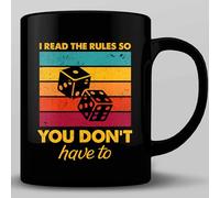 Coffee Mug, I Read The Rules So You Don't Have to Boardgames Tea Cup Funny Ceramic Mugs Coloured Personalised Mug for Kitchen Accessories Anyone Office 330ML