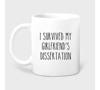Coffee Mug I Survived My Girlfriend Dissertation Tea Cups Milk 330ML | Coffee Cups Funny Porcelain Mugs for Love's day Kitchen Friends