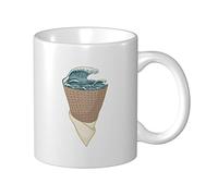 Coffee Mug Ice Cream Wave Sea Tea Cup Kitchenware Personalised Porcelain Mug, for Tea, Girls, Birthday, 330ml
