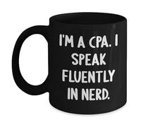 Coffee Mug I'm A CPA. I Speak Fluently in Genius Hot Chocolate Cup 330Ml | Tea Cup Personalised Creative Drinking Cup for Cuppa Kitchen Breakfast