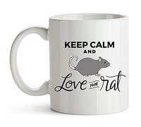 Coffee Mug Keep Calm Love Your Rat Pet Owner Mug with Handles Mom 330ML | Tea Cup Colorful mugs for Men Christmas Friends