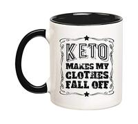 Coffee Mug Keto Makes My Clothes Fall Off Ketogenic Keto Diet Personalised Mug Novely Ceramic Cup Safe Work Mug for Office Men Women Birthday 330ML