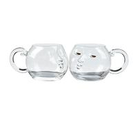 Coffee Mug, Kiss Design Transparent Glasses, 2pcs, Funny Couples Drinking Set, 400ml Latte Teacups, Romantic Drinkware Charm, for Girlfriend Boyfriend Newlyweds Home Party