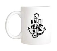 Coffee Mug Marine Nautical Sailor Boating Yachtsman, Nauti But Nice Tea Cup Premium Work Mug Safe Ceramic Cup for Work Birthday Men Women 330ML