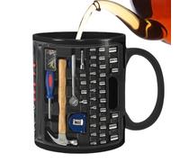 Coffee Mug Mechanic Black Mug - Funny Black Ceramic Mug for Coffee | Large Mechanic Tool Box Coffee Cup for Soup, Beer, Whiskey, Wine, Water, Juice