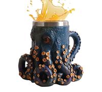 Coffee Mug - Multifunctional Octopus Mug 160ml | Medieval 3D Octopus Motif for Cold/Hot Drinks, Milk, Ice Water, Latte, Tea, Beer, Gift for Mother, P