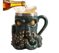 Coffee Mug - Multifunctional Octopus Mug 160ml | Medieval 3D Octopus Motif for Cold/Hot Drinks, Milk, Ice Water, Latte, Tea, Beer, Gift for Mother, P