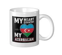 Coffee Mug My Heart My Country My Azerbaijan Ceramic Cups Novelty Funny Ceramic Mug, for Girls, Work, Office, 330ml