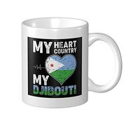 Coffee Mug My Heart My Country My Djibouti Ceramic Cups with Handle Personalised Ceramic Mug, for Birthday, Work, Office, 330ml