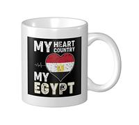 Coffee Mug My Heart My Country My Egypt Drinking Cup Personalised with Handle Coloured Mug, for Women, Birthday, Office, 330ml