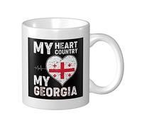 Coffee Mug My Heart My Country My Georgia Ceramic Cups Funny Novelty Ceramic Mug, for Household, Hot Drinks, Birthday, 330ml