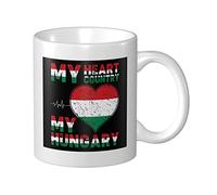 Coffee Mug My Heart My Country My Hungary Drinking Cup Novelty Funny Porcelain Mug, for Girls, Tea, Household, 330ml