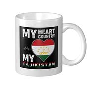 Coffee Mug My Heart My Country My Tajikistan Tea Cup Novelty Funny Ceramic Mug, for Birthday, Women, Men, 330ml
