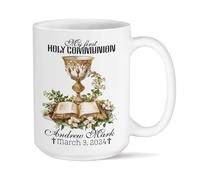 Coffee Mug Novelty Customized Flower, Great Custom Date On Baptized Personalised Mug Ceramic Mugs Funny Ceramic Cup for Work Office Men Women 330Ml