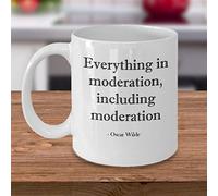 Coffee Mug Oscar Wilde Everything in Moderation Moderation Quote Ceramic Mugs Premium Personalised Mug Coloured Tea Cup for Work Office Kitchenware 330ML
