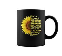 Coffee Mug Peer Support Specialist Sunflower Ceramic Cup Decorations Ceramic Mugs Funny Tea Cup for Work Office Birthday 330Ml