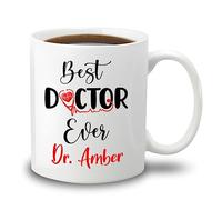 Coffee Mug Personalized Best Doctor Ever White Tea Cup for Anyone 330ML