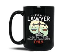 Coffee Mug Personalized I'm A Lawyer to Save Time Black for 330ML