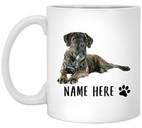 Coffee Mug Personalized Name Cane Corso Brindle Lying,Custom Text Work Mug Decorations Ceramic Mugs Premium Ceramic Cup for Birthday Anyone Office
